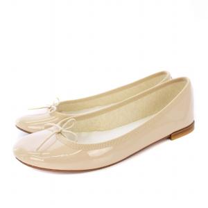 美品】レペット フラット バレエシューズ レザー ブルー リボン 39.5