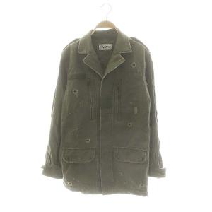 ミリタリージャケット モッズ ブルゾン フルジップ コットン F カーキ 緑 グリーン
