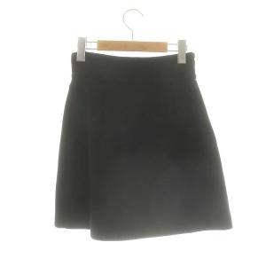 miumiu ウールミニスカート 台形 パールボタン 38 S 黒 ブラック