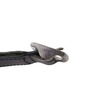 AKM one claw ベルト メッシュ レザー バイカラー 紺 ネイビー 黒 ブラック