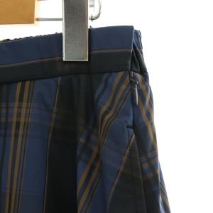 JOURNAL STANDARD 23AW メモリーチェックスカート ロング マキシ丈 フレア 38 青 黒 茶