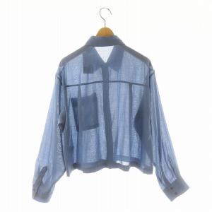 URBAN RESEARCH タグ付き 24SS シアーショートSHT シャツ 短丈 長袖 青 ブルー