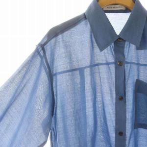 URBAN RESEARCH タグ付き 24SS シアーショートSHT シャツ 短丈 長袖 青 ブルー