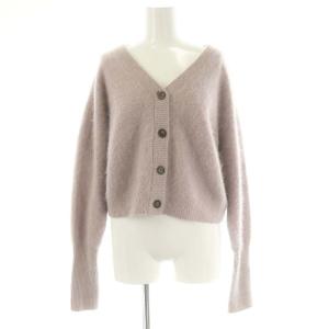 23AW fluffyファーカーディガン ニット 前開き 紫 パープル /MF OS