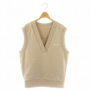 タグ付き ノースリーブスウェット ベスト 刺繍 38 M ベージュ /KO OS