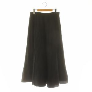 24SS Soft Lawn HW Full CRCL PO スカート フレア ロング S 黒 ブラック