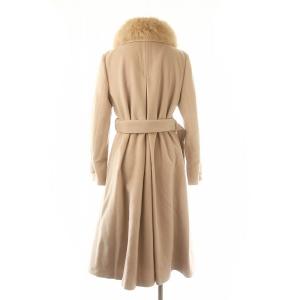 JUSGLITTY ファー付ベルテッドコート アウター ベルト付き ウール 0 XS ピンクベージュ /YQ OS