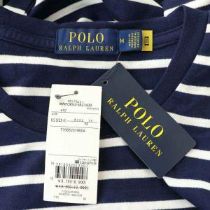 POLO RALPH LAUREN ボーダーカットソー 長袖 ロンT クルーネック コットン M 紺 ネイビー /MY OS