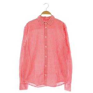 チェック柄長袖シャツ コットン XS 赤 レッド /MY OS