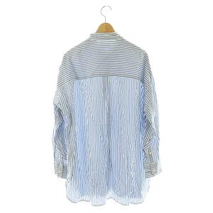 IENA ストライプ柄長袖シャツ オーバーサイズ リヨセル 38 青 ブルー /MY OS