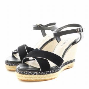 サンダル ストラップ ウェッジソール M ベージュ 黒 ブラック /AN18 OF