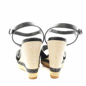 DIANA サンダル ストラップ ウェッジソール M ベージュ 黒 ブラック /AN18 OF