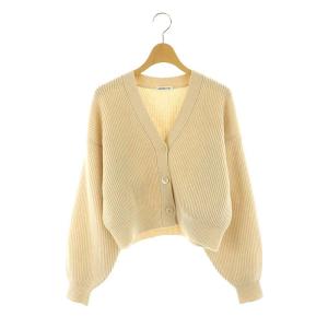 23AW ミミトリミング Mimi Cropped カーディガン 長袖 Vネック クロップド丈 ウール