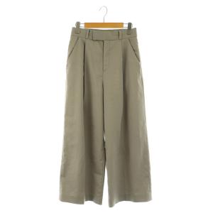 24SS エステルツイルストレッチスラックスパンツ ワイド タック 36 グレー /MY OS