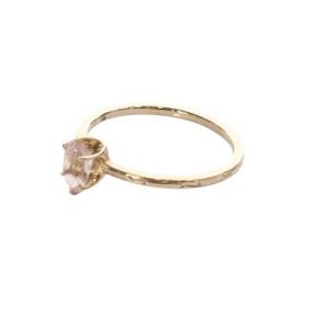 agete 指輪 モルガナイトリング K5 11号 イエローゴールド色