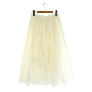 Drawer エンブロダイリータックスカート ロング丈 マキシ丈 コットン 36 S 白 ホワイト