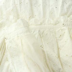 Drawer エンブロダイリータックスカート ロング丈 マキシ丈 コットン 36 S 白 ホワイト