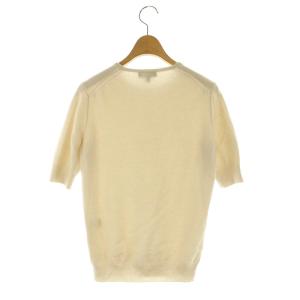 Drawer クルーネックショートスリーブ トップス カシミア ニット カットソー 五分袖 1 ライトベージュ