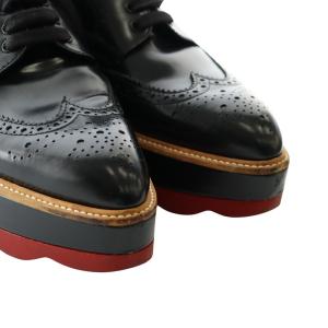 PRADA ビジネスシューズ 38 ブラック レッド