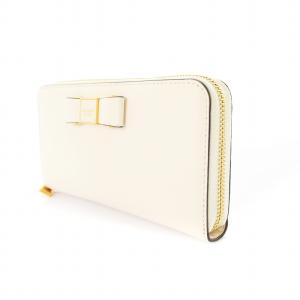 kate spade new york モーガン ボウ エンベリッシュ ジップアラウンド コンチネンタル ウォレット 長財布 牛革 本革 白 K9925