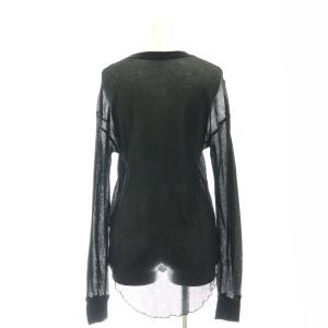 EVERYDAY I LIKE 24SS シアーワッフル Sheer Waffle Tシャツ カットソー 長袖 プルオーバー コットン F 黒 ブラック