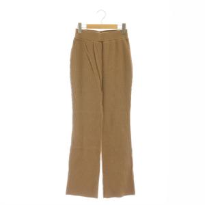 RIB KNIT PT パンツ リブ ニット フレア コットン 34 ベージュ /NR OS