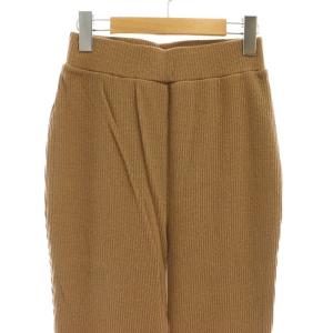 L'Appartement RIB KNIT PT パンツ リブ ニット フレア コットン 34 ベージュ /NR OS