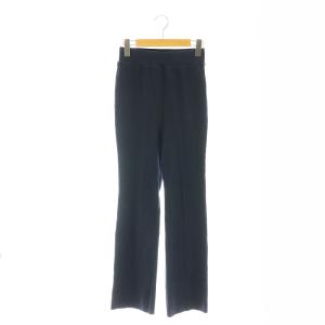 RIB KNIT PT パンツ フレア ニット リブ コットン 34 紺 ネイビー