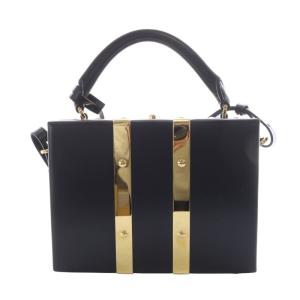 Sophie Hulme ボックストートバッグ ショルダーバッグ 2way レザー 黒 ブラック ゴールド色
