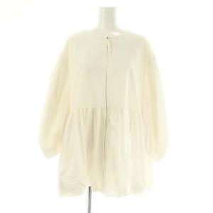 24SS ペプラムバルーンブルゾン ジャケット ジップアップ 七分袖 F ホワイト アイボリー /DF