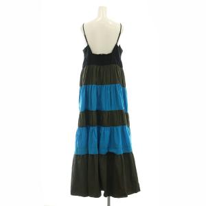 UN3D. 23SS COLOR BLOCK TIERED CAMI OP キャミワンピース ロング マキシ丈 ノースリーブ トライカラー