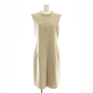 CRYSTAL BEIGE ワンピース ウール ビジュー