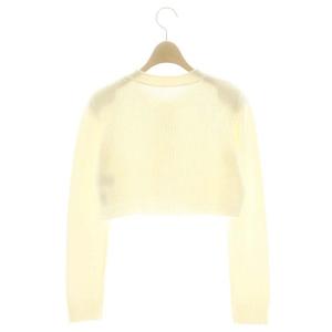 FOXEY ニットカーディガン くるみボタン ショート丈 カシミヤ 38 アイボリー
