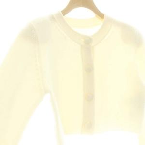 FOXEY ニットカーディガン くるみボタン ショート丈 カシミヤ 38 アイボリー