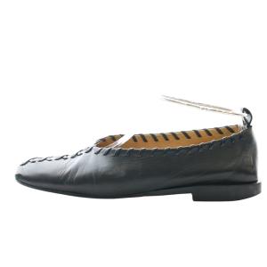 JIL SANDER レザーフラットパンプス 37.5 ブラック JS30217A