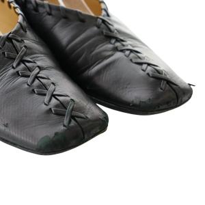 JIL SANDER レザーフラットパンプス 37.5 ブラック JS30217A