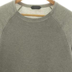 ZANONE クルーネックリブニット スウェット プルオーバー 切替 長袖 M グレー /HK OS AD