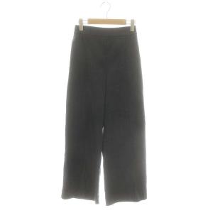 マリンデニム風ワイドパンツ センタープレス イージー 36 ダークグレー /DO OS