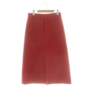 ウールロングスカート 台形 スリット 36 赤 レッド /DO OS