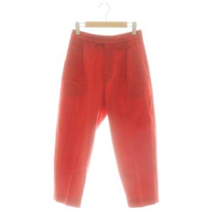 センターステッチコットンタックパンツ テーパード 34 XS 赤 レッド /KO OS