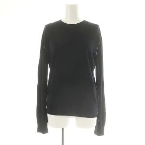 フィービー期ステッチクルーネックニット カットソー 長袖 XS 紺 ネイビー /HK OS