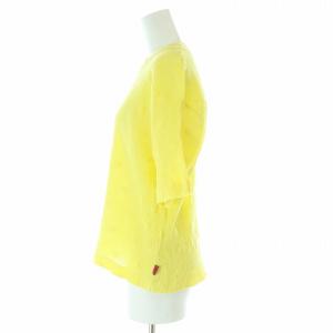 ISSEY MIYAKE HaaT 刺繍デザイン 半袖カットソー クルーネック 2 M 黄 イエロー /AT OS