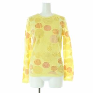 HaaT サークル柄 カットソー 長袖 クルーネック 2 M 黄 イエロー /AT OS