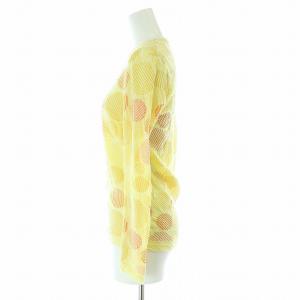 ISSEY MIYAKE HaaT サークル柄 カットソー 長袖 クルーネック 2 M 黄 イエロー /AT OS