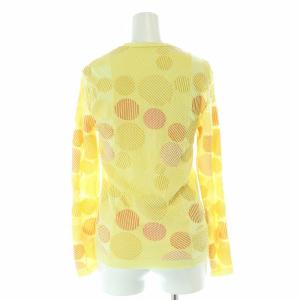 ISSEY MIYAKE HaaT サークル柄 カットソー 長袖 クルーネック 2 M 黄 イエロー /AT OS
