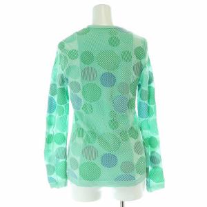 ISSEY MIYAKE HaaT サークル柄 カットソー 長袖 クルーネック 2 M 緑 グリーン