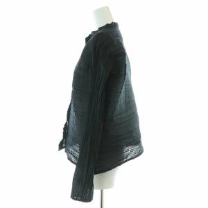 ISSEY MIYAKE HaaT コットン 加工 シャツ カジュアル 長袖 2 M 黒 ブラック