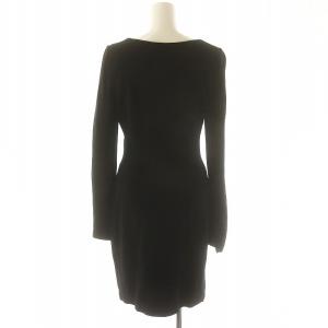 Maison Margiela 4 ニット ワンピース ひざ丈 長袖 38 M 黒 ブラック /YQ OS