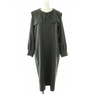 エニィ any 22年 ウールライクセーラーカラーワンピース ロング 長袖 F ダークグレー /DO OS