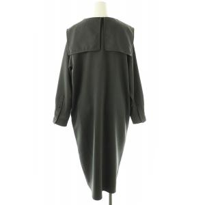 SHIPS エニィ any 22年 ウールライクセーラーカラーワンピース ロング 長袖 F ダークグレー /DO OS